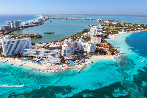 Aerial of cancun, quintana roo, mexico