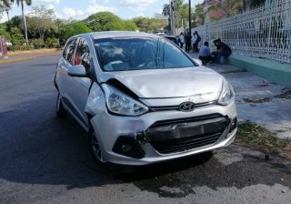 Se registró un fuerte choque en la colonia Itzimná