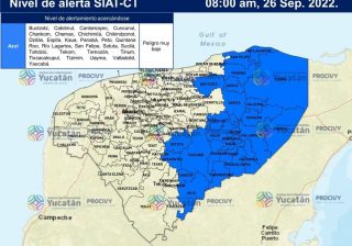 Parte de Yucatán permanece en Alerta Azul