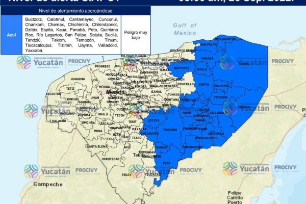 Parte de Yucatán permanece en Alerta Azul
