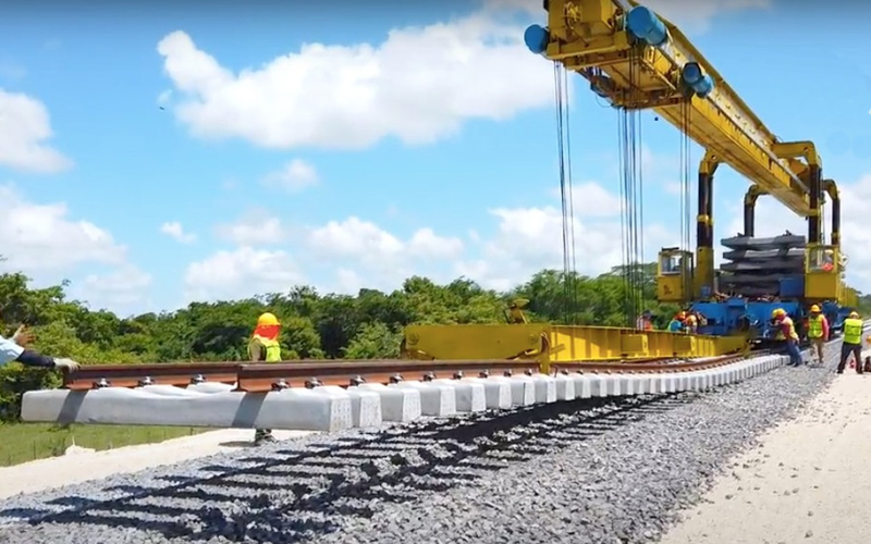 Tramo 4 del tren maya ya tiene 200 km de via terminada